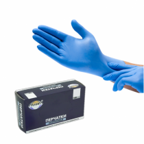 Перчатки нитриловые голубые "AVIORA" (Размер S)