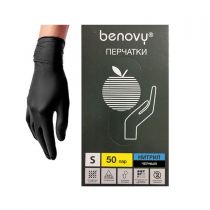 Перчатки нитриловые чёрные "BENOVY"